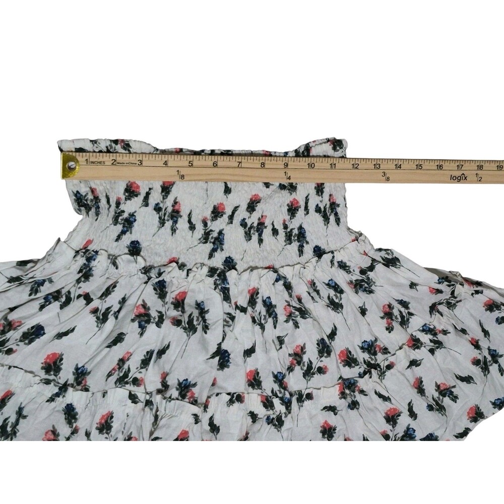 Olivaceous M Linen Rayon Mini Skirt Cottage Core Peasant Romantic Feminine Girly - Picture 4 of 5